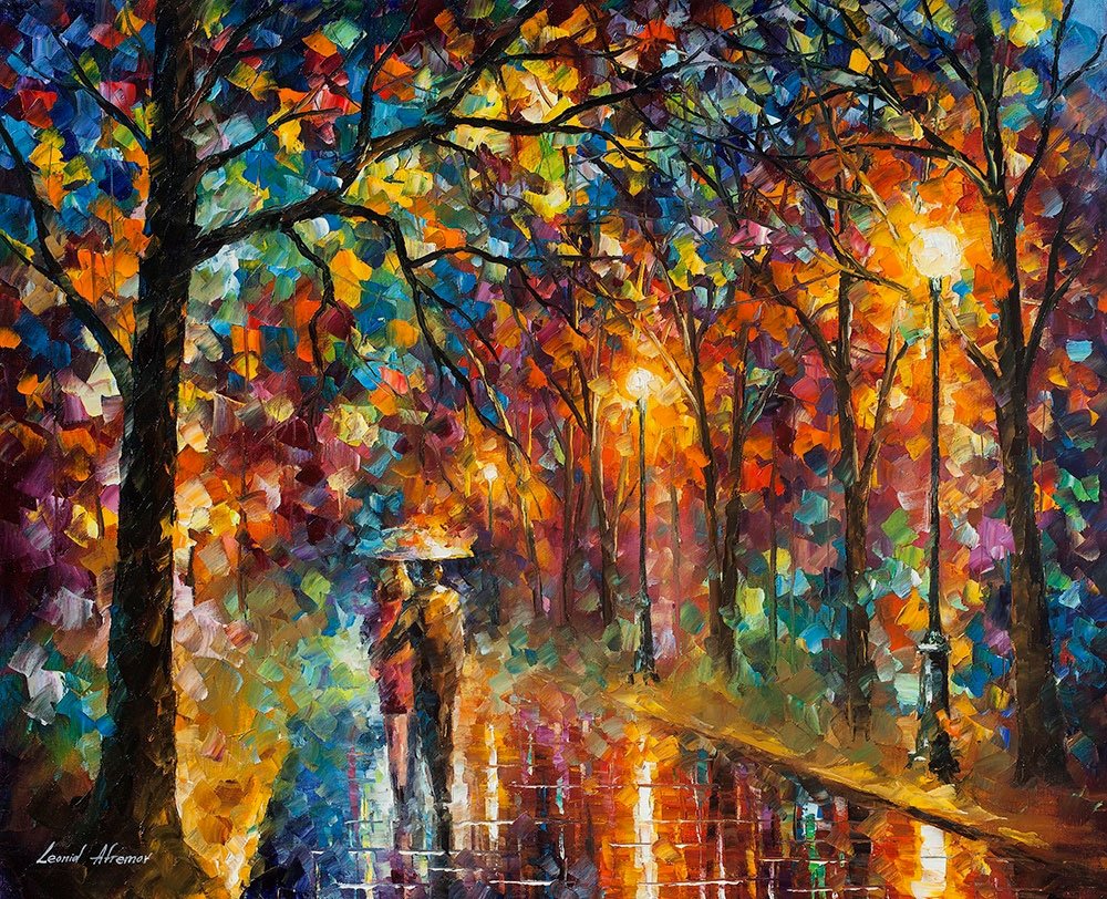 Walking in the Rain — PALETTE KNIFE Oil Painting On Canvas By Leonid Afremov afremov.com/walking-in-the…
#abstractscapes #abstractarts #wallarts