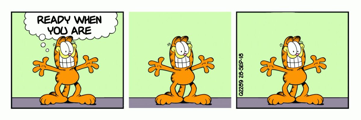Q Drops as Garfield stripsQ2289 28 Sep 2018
