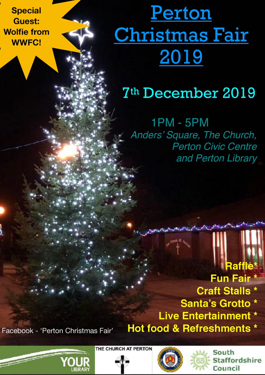 Come and meet me at Perton Christmas Fair next Saturday!

⏰ 1pm - 5pm
📌 Ander's Square, WV6 7QH

<a href="/wwfcfoundation/">Wolves Foundation</a> <a href="/EnjoyWolvesCity/">Enjoy Wolverhampton</a>
