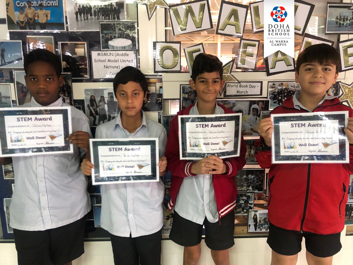 DBSWakra's tweet image. During #STEM week @DBSWakra students took part in a competition in which they had to work collaboratively to design and make their own #LunarModule. Meet our 4 #award winners from Year 6: Ahmed, Khalil, Mohanad and Mohammed. Huge congrats! 👏👏👏
#stemweek #dbswakra
