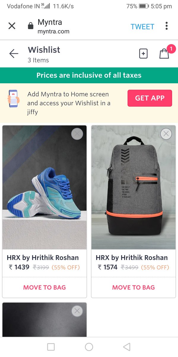 myntra hrx bags
