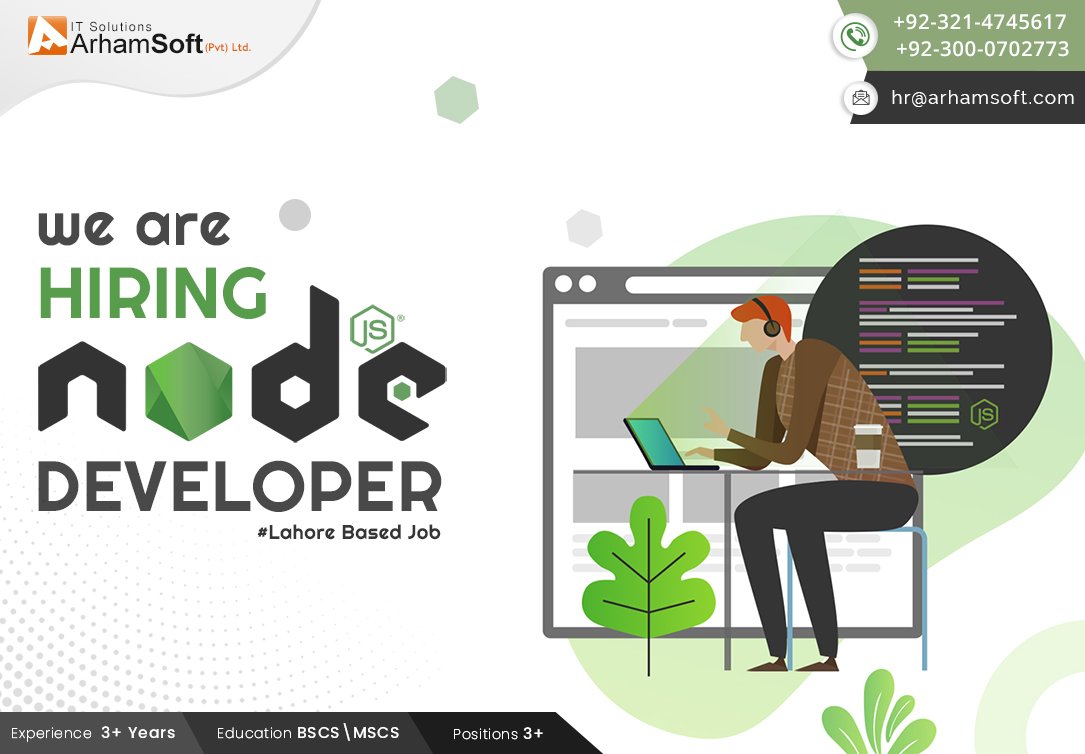 ArhamSoft's tweet image. Location: Lahore Based
Team Lead Experience required (Exp 4 to 6 years)
Note: Please apply only if you have only relevant experience
send your resume at hr@arhamsoft.com
#MeanStackDeveloper #fullstack #developer #meanstack #php #reactjs #NodeJS #ExpressJS #Angular #ArhamSoft