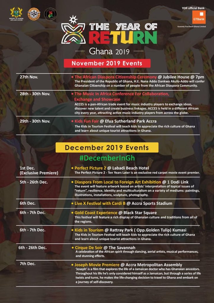 africaexpotours's tweet photo. "The Ghana Tourism Authority (GTA) under the auspices of the Ministry of Tourism, Arts and Culture, (MoTAC) has outlined its flagship marketing campaign for the “Year of Return” during the yuletide period dubbed #DecemberInGh https://t.co/BK7wGRxrs3" #exploregh 🇬🇭 #visitghan…