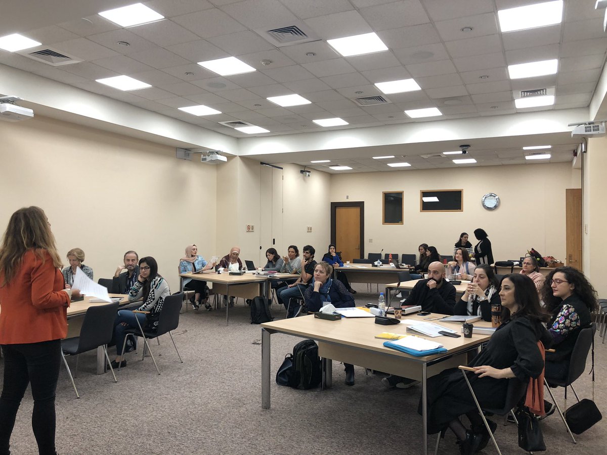 FHS_AUB's tweet photo. The #CCLAP training workshop has just kicked off!

Over 5 days, participants will explore #SBCC-related theories and models, gain skills in planning SBCC programs using evidence &amp; research and develop creative #communication interventions.

#FHS @aub_lebanon @UNICEF @UNICEFC4D https://t.co/KXgwL8lLum