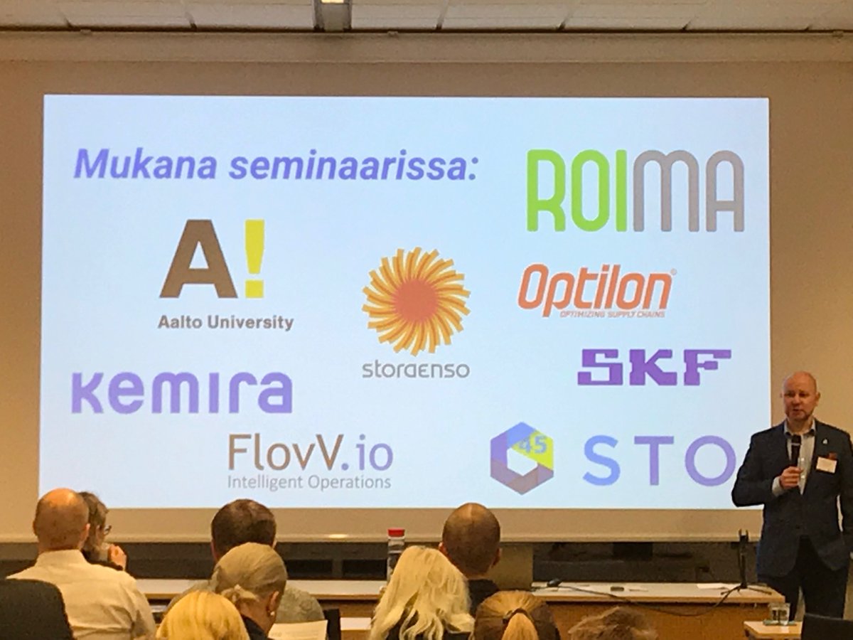 ROIMAint's tweet photo. Tuotannonohjausyhdistyksen syysseminaarin "Analytiikka toiminnanohjauksen tukena" avasi puheenjohtaja Toni Sirviö. Olemme tänäänkin hyvässä seurassa! #toiminnanohjaus #tuotannonohjaus #analytiikka https://t.co/X4tyFB0tG6