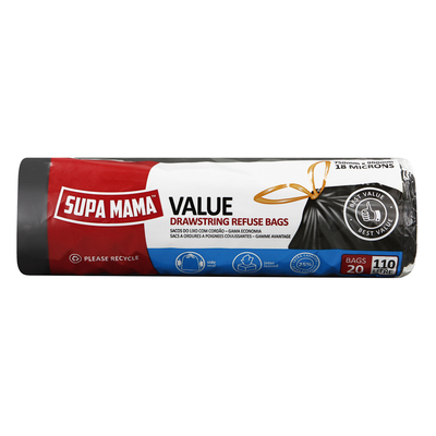 BlocksXyz's tweet photo. SAVE R9.00 at Pick n Pay. Supa Mama Value Drawstring Refuse Bags 20s is 29.04% cheaper than 2 days ago. #picknpay #householdcleaning #southafrica #xyzblocks https://t.co/gYQpiqTtXR