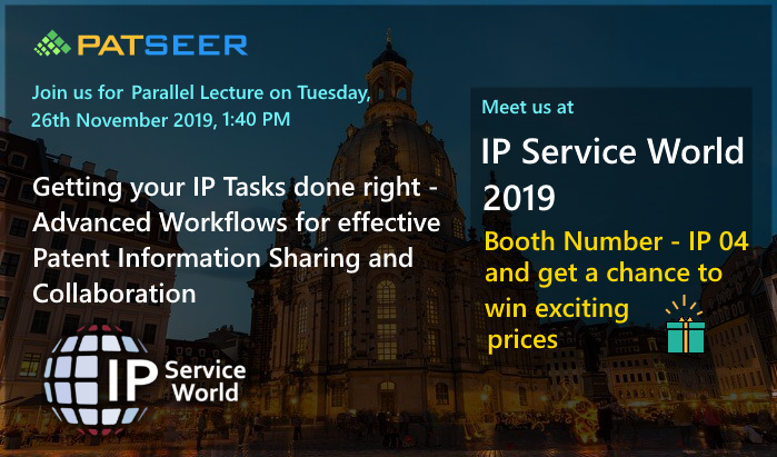 gridlogics's tweet photo. Visit us at #IPSERVICEWORLD 2019 and listen to our CTO Mr. Manish Sinha, on 26 Nov 2019, 1:40 pm. Visit our booth IP-04 and get a Free trial/demo of #PatSeer & also get a chance to win exciting prices. To book a meeting with us visit: https://t.co/5ozktNUEUx
#AI #patent #IPSW19 https://t.co/6w4wnAd8RP