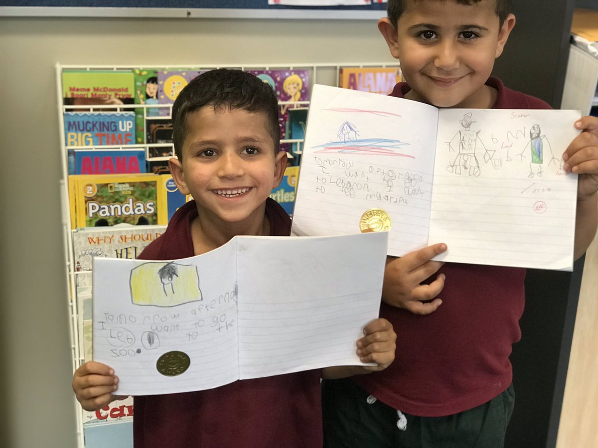 HelenMorgani's tweet photo. The first question I ask students who come to share their work with me is ‘what was your learning goal?’ Approx 98% of students @OldGuildfordPS can answer this and that thrills me! Before I give out a sticker, I always give feedback too. #AfL #FingerSpaces #Feedback #ES1 https://t.co/RV6b3DZ9wZ
