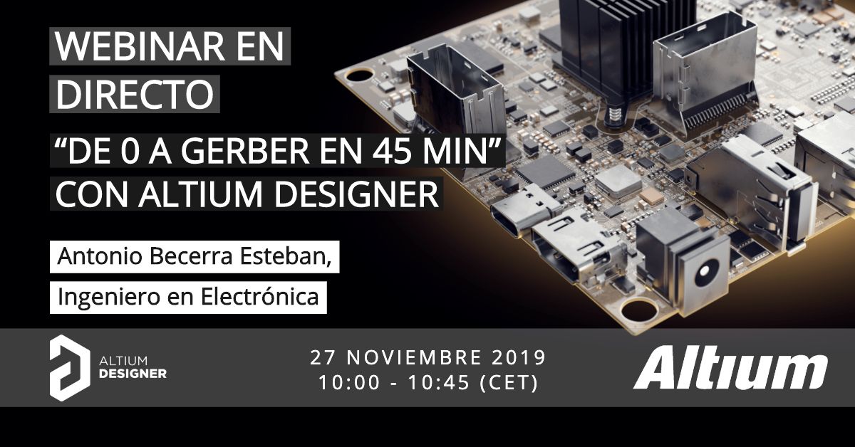 altium_es's tweet photo. Te perdiste nuestro #webinar de hoy? No te preocupes, mañana te mostraremos lo fácil y rápido que es crear con #AltiumDesigner19 un prototipo desde cero, generar archivos de fabricación y documentación estandarizada en sólo 45 minutos. Inscríbete aquí: https://t.co/dPE8WMxkJs https://t.co/LTHqf7JY0r