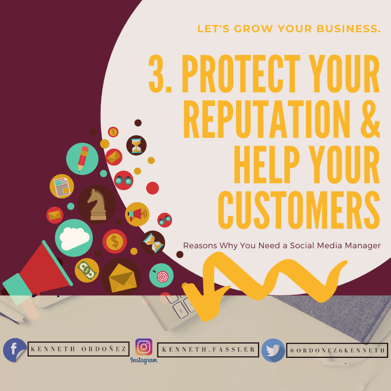 Social media manager(s) are constantly on high alert to each message, review, and comment happening within social media regarding a brand.
#SocialMediaForBusiness
#SocialMediaSpecialist
#KennethOrdonezCreations