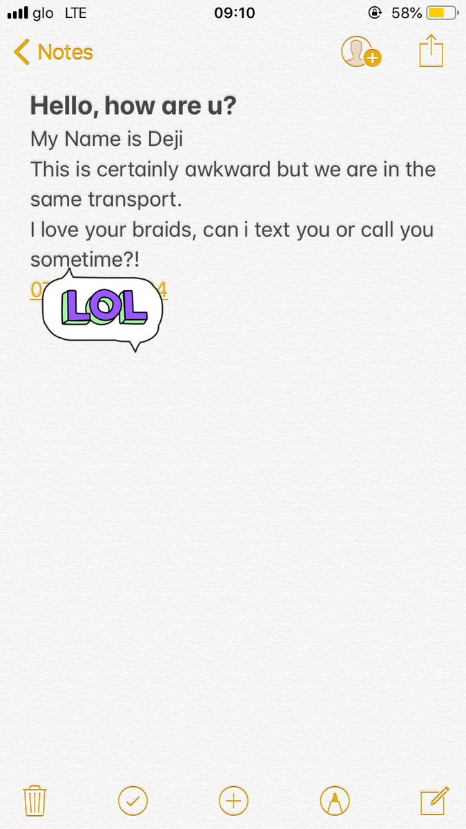 I was on the bus yesterday when this fine ass man airdropped this note to me😂😂😂

Ofcourse I texted him