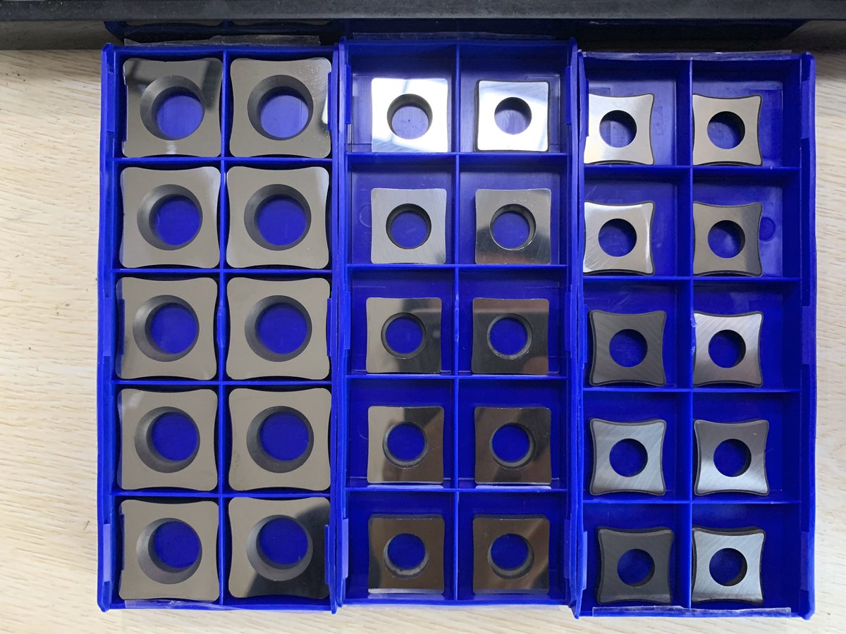 santychung's tweet image. Carbide base plates for positive and negative SNMX Scarfing Inserts.#scarfinginserts #baseplates #carbideshims