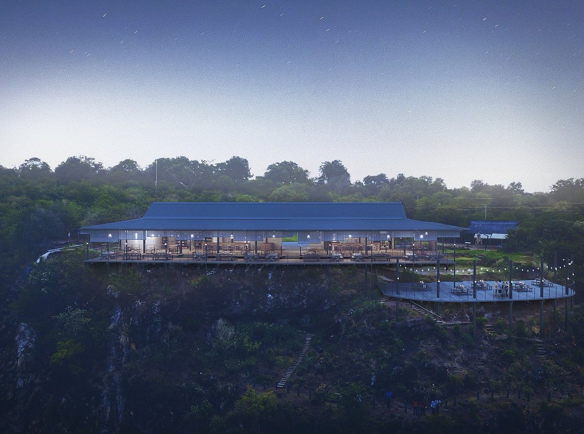 Destination_Zim's tweet photo. Yay!!!!! 
It's 5 days , just 5 days before the #LookoutCafé opens in #VictoriaFalls 
Perched on the rim ofthe #BatokaGorge, @WildHorizons Horizons  is a fusion of spectacular views &amp; exquisite food. unique panoramic view of the #VictoriaFallsBridge &amp;Gorges
#VisitZimbabwe https://t.co/uoImROiEK2