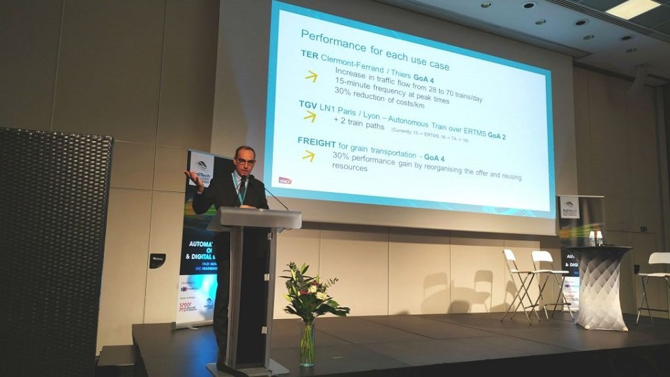 railtecheurope's tweet photo. ATO as the magic bullet for shortage of track capacity https://t.co/LQFg0XrmOD
#ATO #SNCF #Arriva #IntelligentRail #IntelligentRailSummit #innovation #raildigitalisation #Railtech https://t.co/1MzODAK1Te