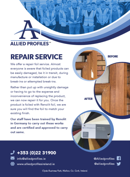 We offer a repair foil service. Almost everyone is aware that #foiled products can be easily damaged, be it in transit, during #manufacture or #installation or due to break-ins or attempted break-ins.

We have a solution 💡
bit.ly/2YGH1gJ
#Manufacturing #window