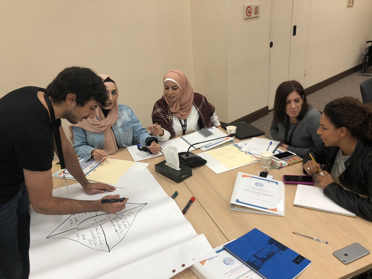 FHS_AUB's tweet photo. Sharing knowledge, building on experience, and identifying challenges in #SBCC!
#CCLAP aims at enriching the participants' knowledge &amp; building their skills to design, implement and evaluate effective, research-based communication interventions to meet the communities’ needs
#AUB https://t.co/Y2pVaIUTxI
