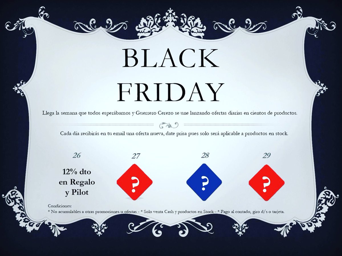 GuerreroCerezo's tweet photo. 📉NOTICIÓN📈
Ha llegado el ¡¡BLACK FRIDAY!!
La semana con la que todos soñamos, y nosotros, tiramos la casa por la ventana con ofertas exclusivas durante toda la semana para vosotros.
Pásate por nuestro Cash y aprovéchate de las ventajas que os ofrecemos.
¡¡NO LO DEJES PASAR!! https://t.co/nFgRvVaw9o