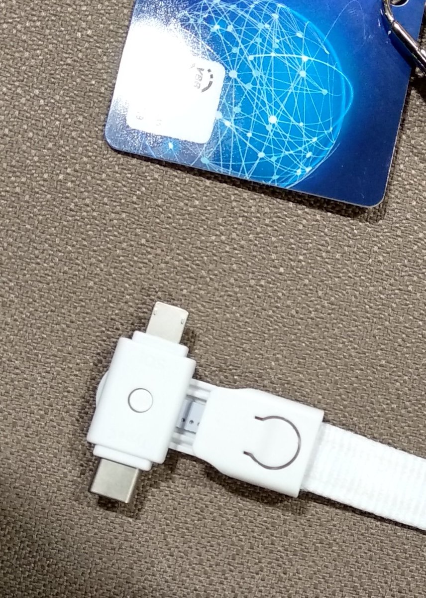 presroi's tweet photo. The #IGF2019 has a couple of nice features but two of them really deserve mass and permanent deployment: 

a) the badge also serves as a ticket for Berlin's entire public transportation (yay, @BVG_Kampagne)

b) the lanyard IS a USB-A to USB-C cable (with an lightning adapter) https://t.co/iNQHH9x3Hn