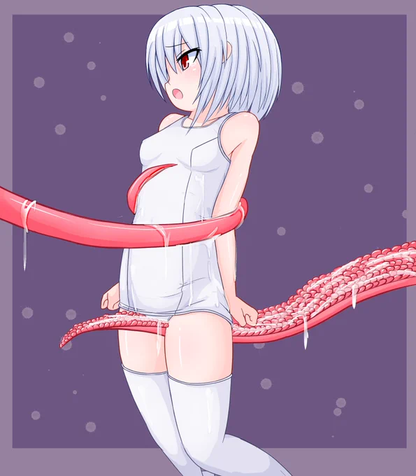 絵257号「白スクさん」ブラシ触手でお股をぞりぞり 