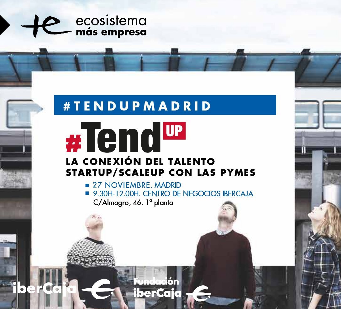 ibercaja's tweet photo. ✳ Descubre #startups con ideas innovadoras para #pymes
en #TendUpMadrid con @ibercaja y @EcosistemaMas
📅 Miércoles 27/11 | 9:30-12:00h
📍 @ibercaja, Centro de Negocio de Empresas de Almagro (Madrid)
📲 Inscríbete sin coste en https://t.co/XAZRBT3gRR
@ibercajasocial @amigosEyS https://t.co/GRwoQL8VIj