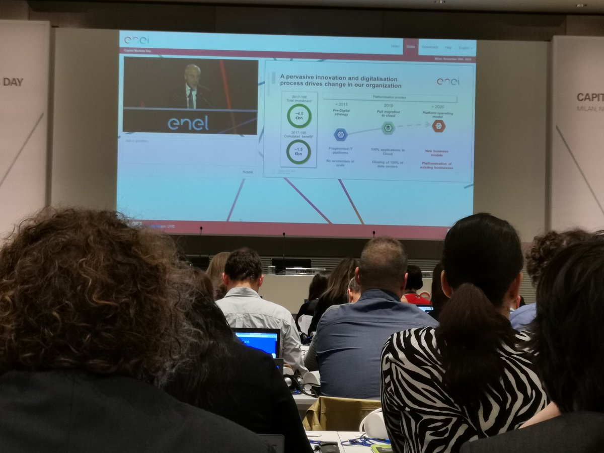 #EnelCMD19

<a href="/starax/">Francesco Starace</a> sottolinea come ad oggi tutte le app del gruppo sono in #Cloud, <a href="/EnelGroupIT/">Enel Group</a> non usa più server, "questo per noi è un grande risultato"