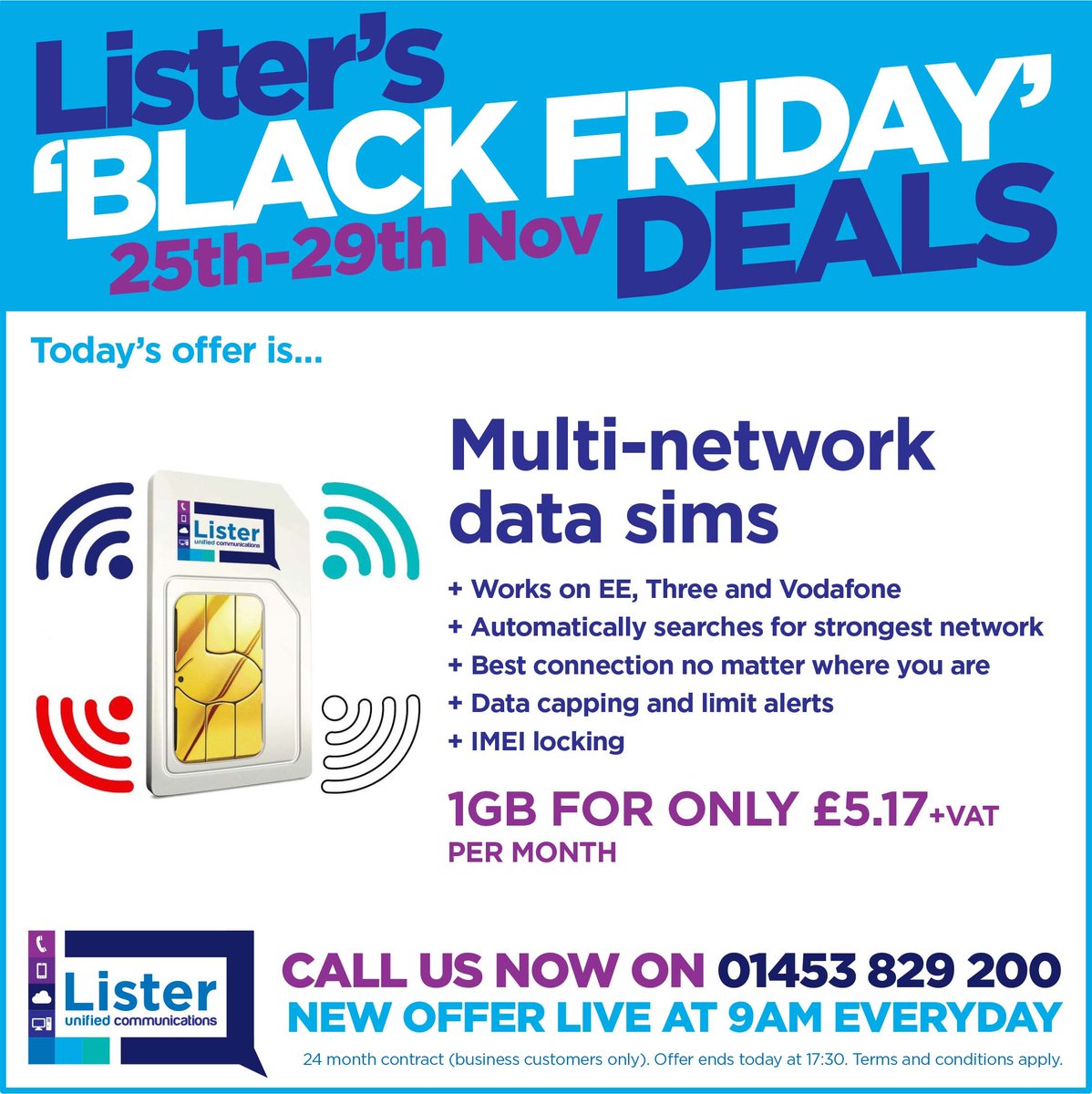 listercomltd's tweet image. Tuesday's #BlackFriday2019 deal of the day is our #multinetwork data sims 📲
Find out more about the product - buff.ly/2zNmrAG

#IoT #simcard #Glosbiz