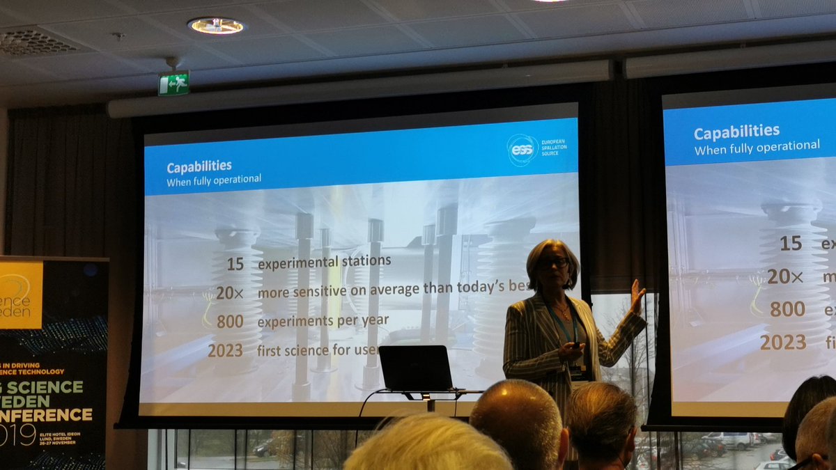 Sci_inno's tweet photo. Pia Kinhult, host state relations @essneutron explaining the complexity of building ESS. More than 500 employees across 56 different nationalities, in-kind support from 13 partners and the Skanska building team strive for completion and science 2023. https://t.co/3GoNYrFpsw