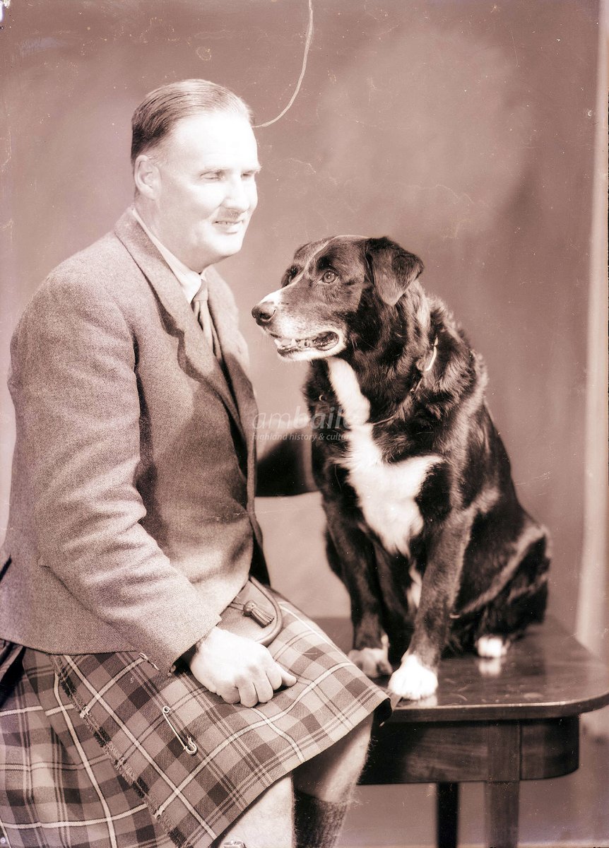 HighlandHistory's tweet photo. For #FriendlyArchives I’ve chosen “man’s best friend” - a studio portrait, taken in 1953, of a Mr Mackenzie with his guide dog.

[photo: David Whyte Studios, @InvMAG]

#ExploreYourArchive @explorearchives https://t.co/VjMUnkrI2l