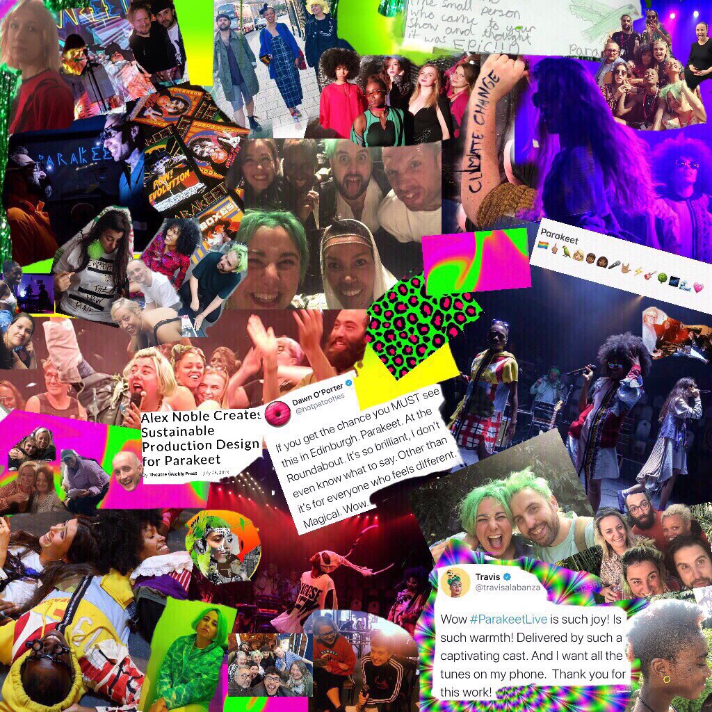 Set in #margate #parakeetlive psychedelic protest, wild punk music, sharp poetical words, love 4 nature, sensational cast &amp; hope 4 the future. 
5th december <a href="/TheGulbenkian/">Gulbenkian Arts Centre</a> #kent 1.30pm &amp; 7.30pm tickets here thegulbenkian.co.uk/events/parakee…
ps: Hers’s a collage of shows journey so far 🦜