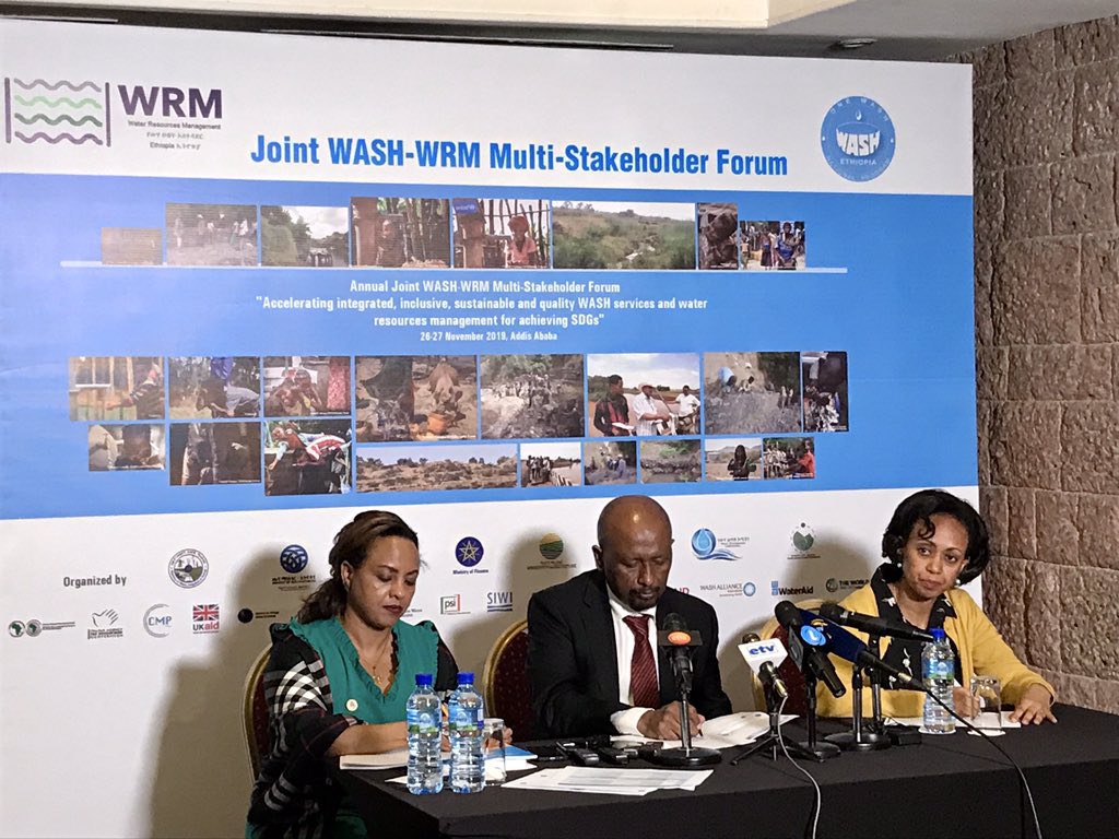 washmsf's tweet photo. Happening now: press conference with @seleshi_b_a @lia_tadesse and W/ro Tsion Teklu from the Ministry of Education #AcceleratingSDG6 #Ethiopia https://t.co/Lap6QY0LP0