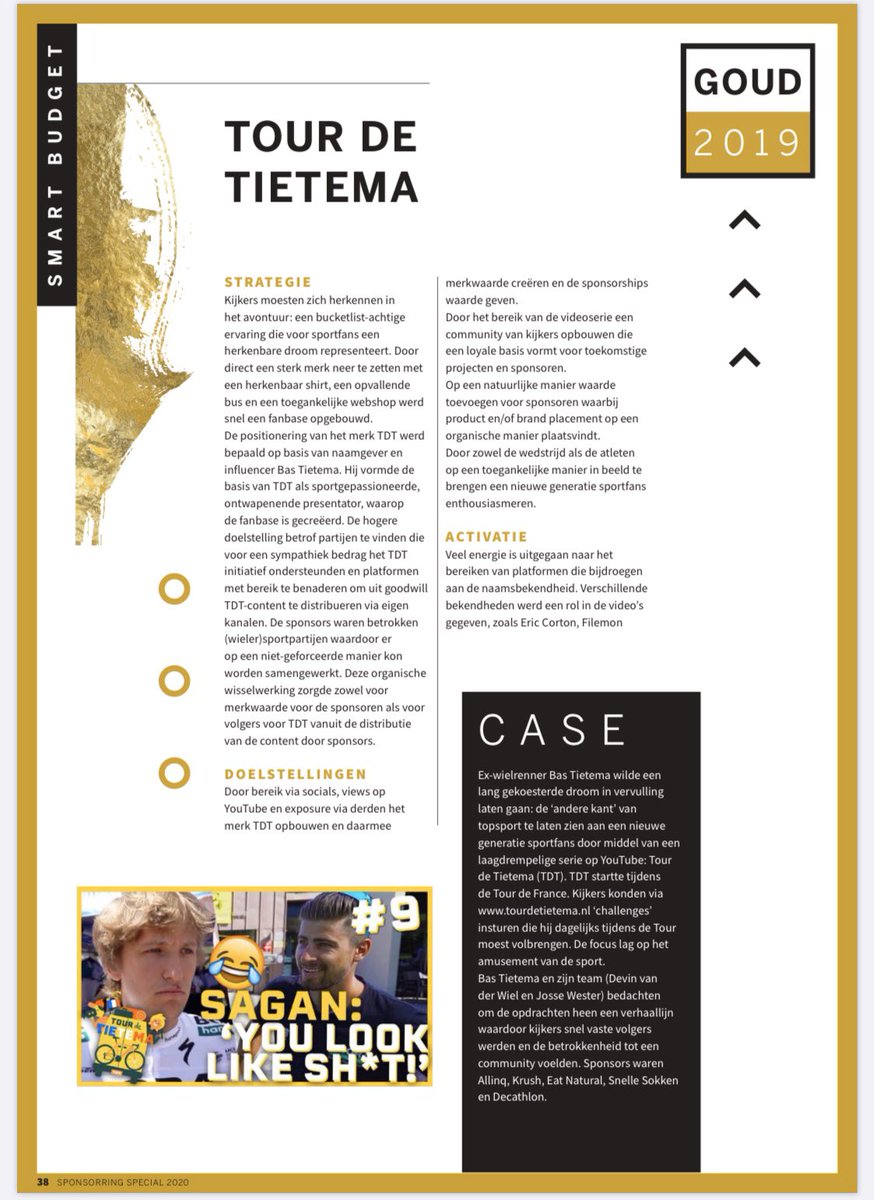 BasTietema's tweet image. Dankjulliewel voor deze prachtige woorden, jury van de @Sponsor_Ring. Op naar het fantastische sportjaar 2020 om nog meer hele gave sportcontent te maken voor alle sportfans!