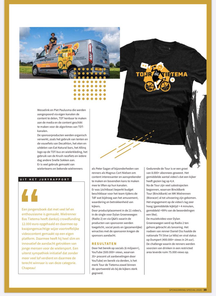 BasTietema's tweet image. Dankjulliewel voor deze prachtige woorden, jury van de @Sponsor_Ring. Op naar het fantastische sportjaar 2020 om nog meer hele gave sportcontent te maken voor alle sportfans!