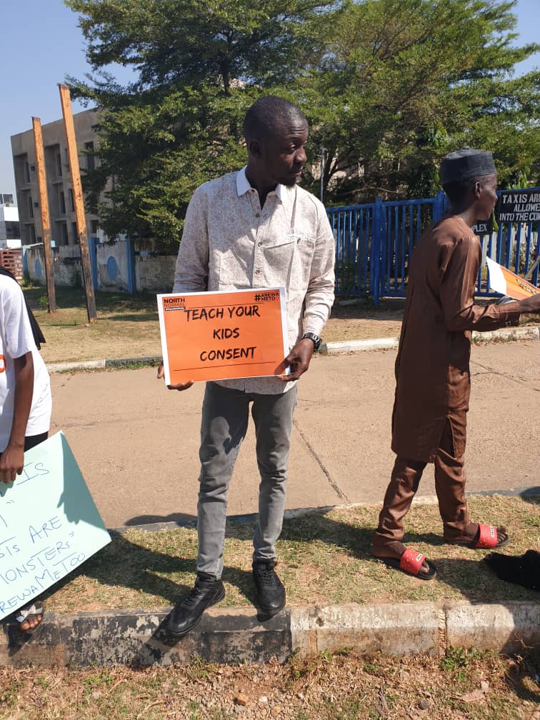 At the #NorthNormal rally yesterday and our message was a clear one..

#ArewaMeToo 
#orangetheworld
#VAPPact 
#GenerationEquality
