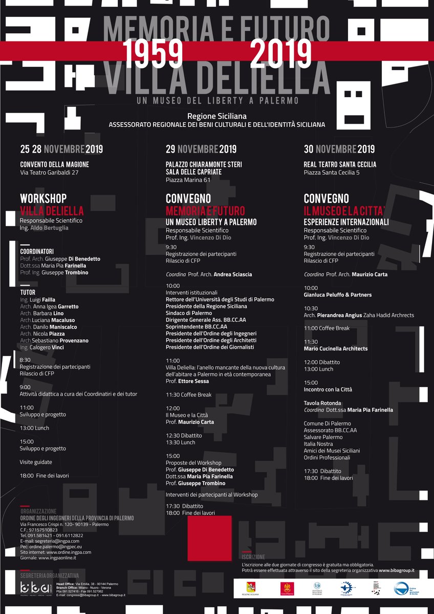 (ST) "Workshop Villa Deliella 1959-2019" per idee pre-progettuali sul futuro Museo del Liberty a Palermo: giovani professionisti, tutor e coordinatori al lavoro da ieri, poi venerdì e sabato parola agli esperti, e tra loro esponenti di studi di progettazione di fama mondiale
