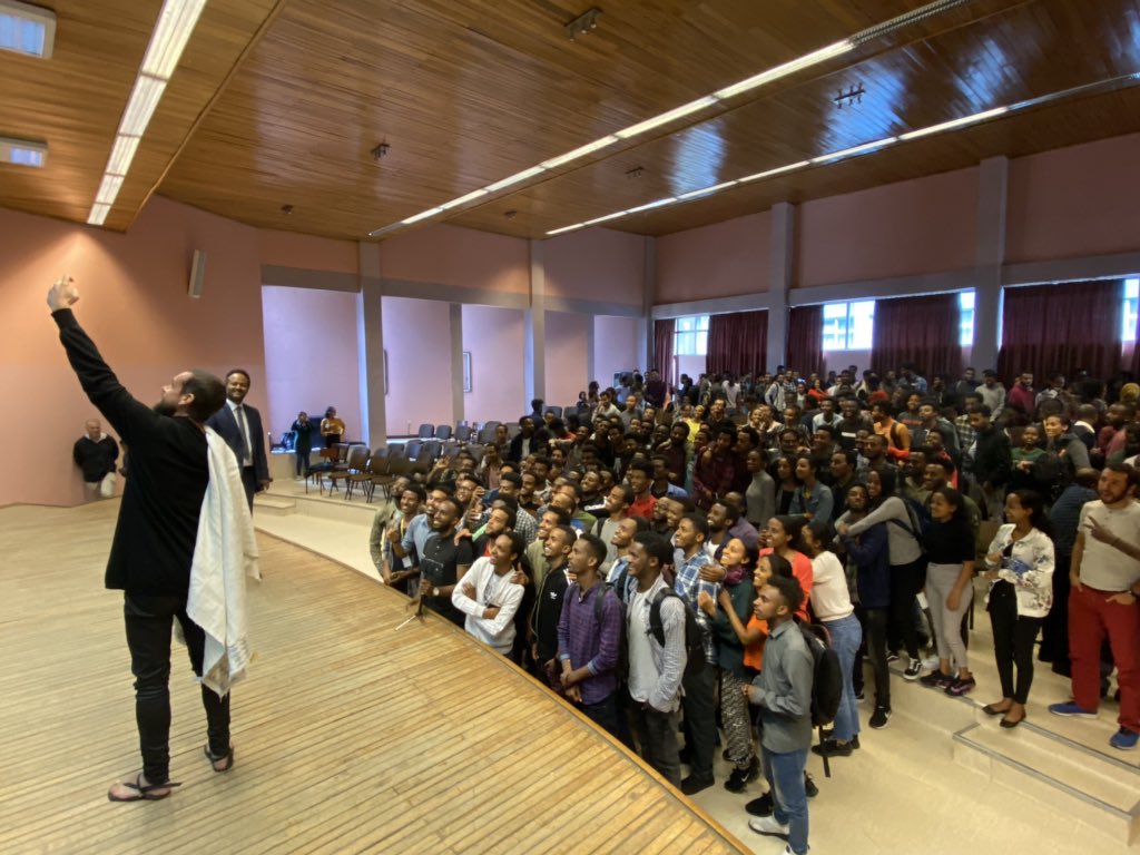 #Ethiopia @jack the selfie at #Addisabeba University. Incredible energy in the room.