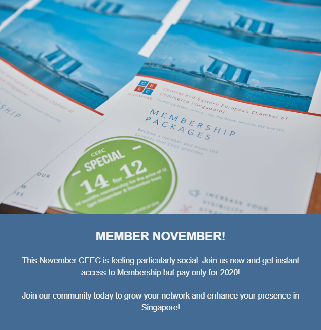 We are feeling very social this month!

Join the community today and pay only for 2020! That's right, November and December are not chargeable.

Details: ceec.org.sg/#membership

#ceec #ceecsingapore #membership #membernovember #jointhecommunity