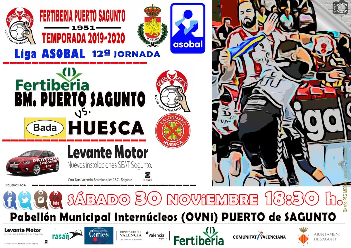 👉🏼 ¡Nueva final en el Ovni!
🆚 <a href="/BmHuesca/">Bada Huesca</a> 
📆 Sábado 30 noviembre
⏰ 18.30h
📍 Ovni
#️⃣ #PSGHCA #volvemos a <a href="/ASOBAL/">ASOBAL</a> #vamospuerto