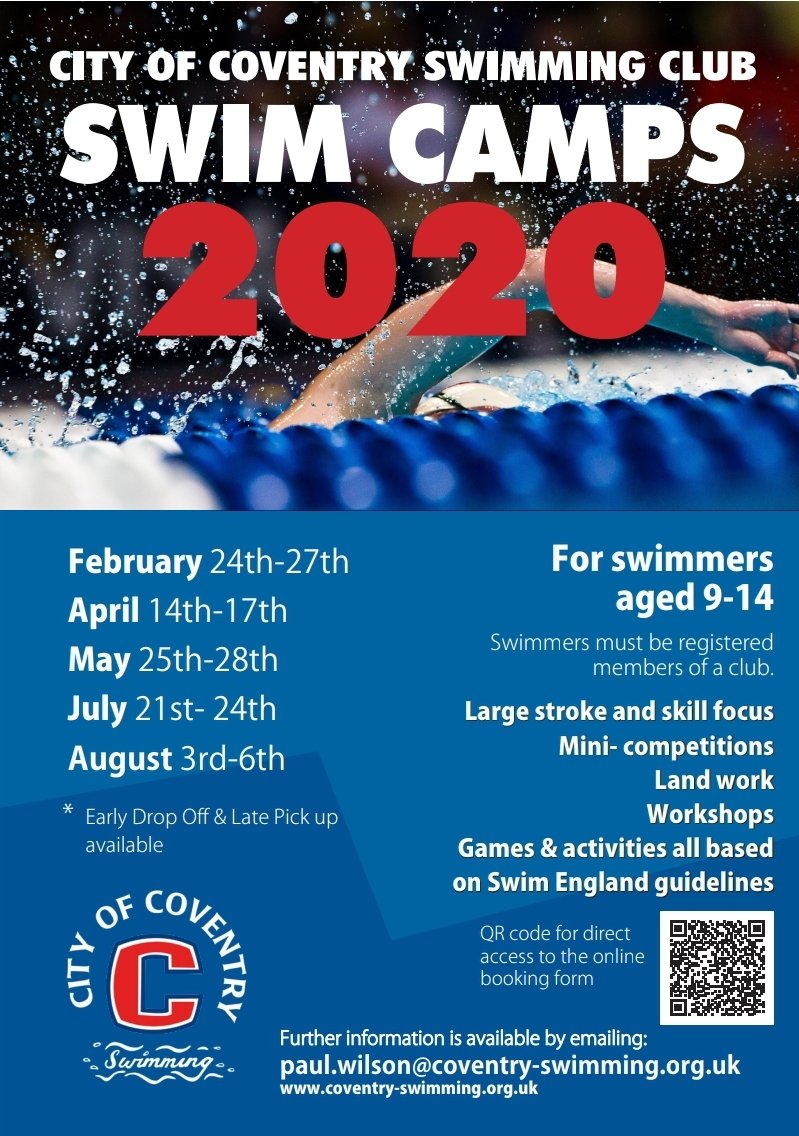 SwimCoventry's tweet photo. We are now taking bookings for our February 2020 Swim Camps 

New for 2020:
- Early/late drop offs
- Workshops on nutrition, building confidence and more!
- Race video analysis

Book now: https://t.co/RwtWtGOWaq

@westmidswimming
@cvlifenews
#bethebestyoucanbe #marginalgains https://t.co/TmJszVrbLL