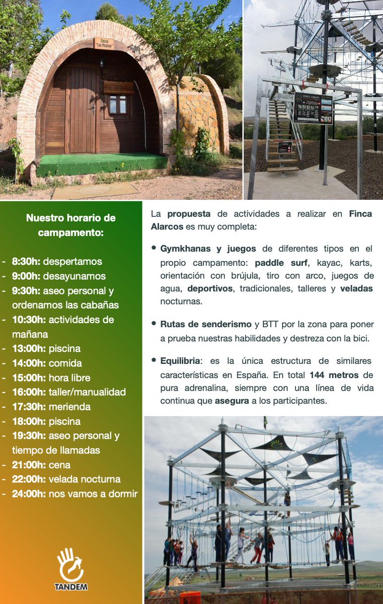 tandemactivo's tweet photo. No te quedes sin plaza para el Viaje Fin de Curso de 6º de primaria en Finca Alarcos del 22 al 28 de junio de 2020, será un viaje inolvidable! https://t.co/kEDjNpaV3o
