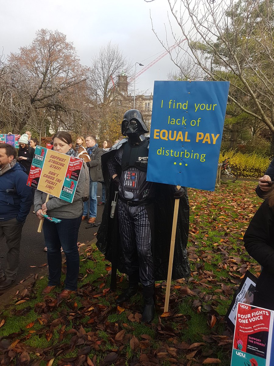 Use your hate (of a lack of equal pay)! At the #UCUstrike at #CardiffUniversity.