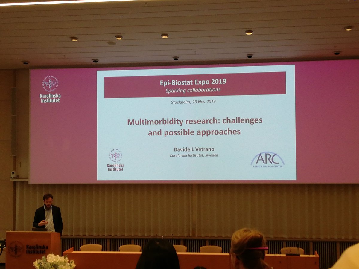 Davide Verrano presenting challenges in #multimorbidity research at #karolinskainstitutet @DLVetrano