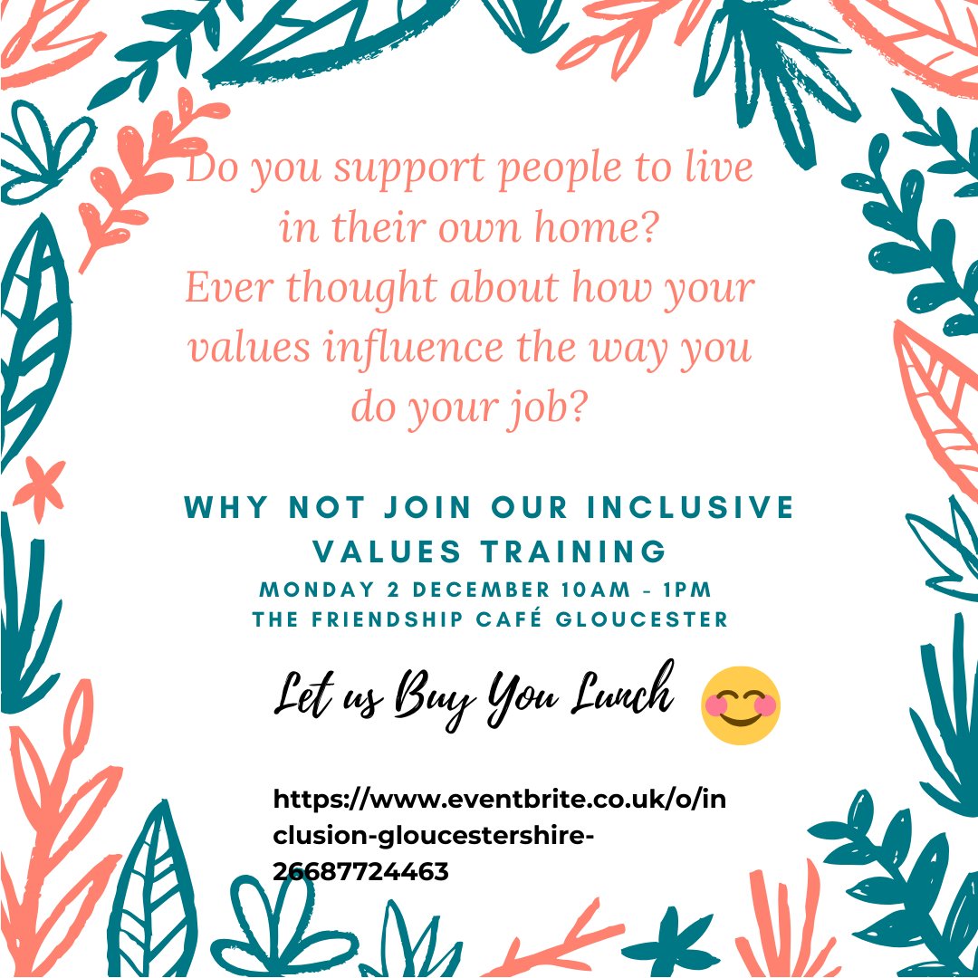 SharedLivesGCC's tweet photo. #InclusionGloucestershire are running some great training workshops at the moment, aimed at people who support others in their own home. We're going to be at some of the sessions - are you coming with us? #values #GSL #personcentred https://t.co/HD96DLyQGD