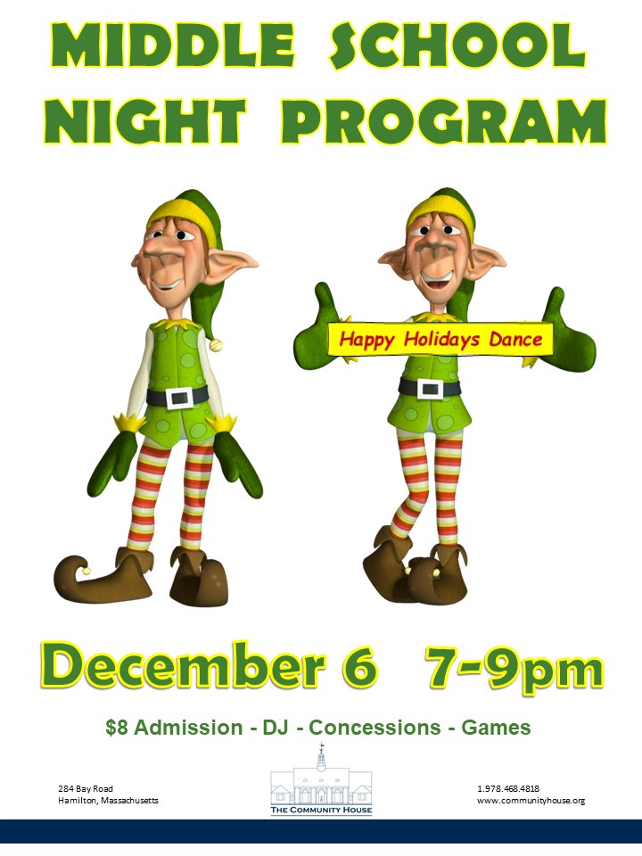 Happy Holidays Dance - Middle School Program conta.cc/2X32kcG