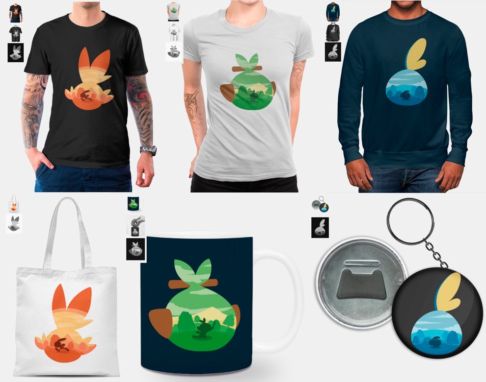 ¿Ya tenéis vuestro inicial de #PokemonEspadayEscudo ?
En @Coladitos_es los tienen en todos sus productos, tallas y colores para que elijáis el que más os guste.🤗

#Scorbunny 🔥: coladitos.com/camiseta/pokem…
#Grookey 🌿: coladitos.com/camiseta/pokem…
#Sobble 💧: coladitos.com/camiseta/pokem…