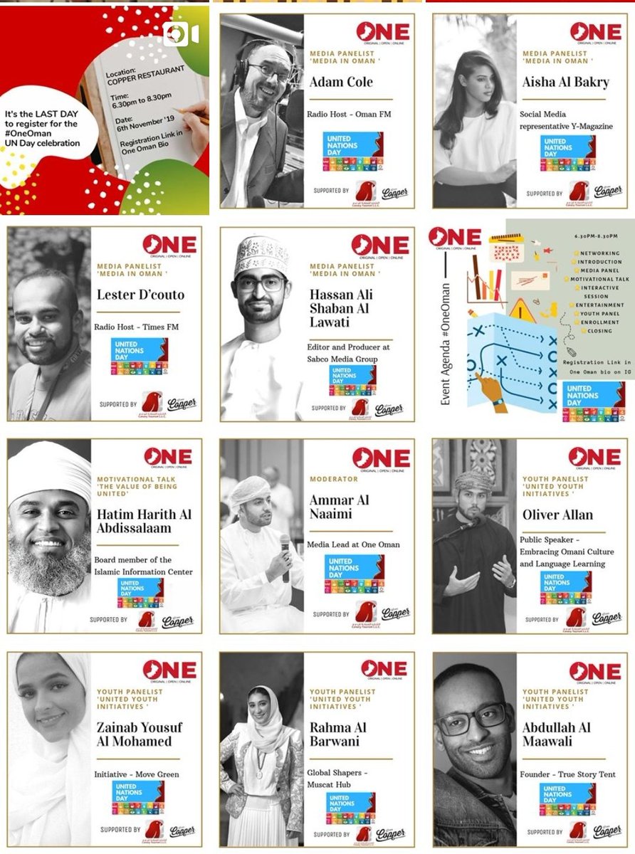 alenadique's tweet photo. We at @oneomanofficial,Oman's first #Sustainable #Development #Volunteering community, completed our first successful event to celebrate #UNday2019. We had #panelsessions, #motivational talks, #healthy discussions, community #giveaways and celebrated the power of being #united 🇴🇲 https://t.co/7e8N91uUHM