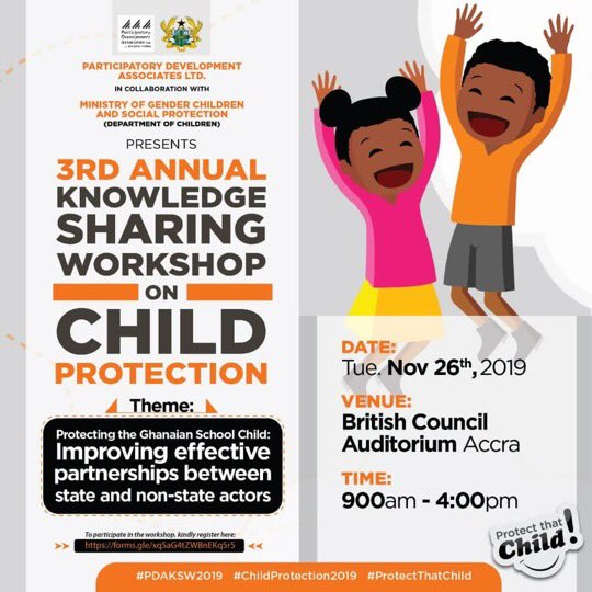 iam_isaacopoku's tweet photo. The 3rd Annual Knowledge sharing workshop on CHILD PROTECTION under the theme “Protecting the Ghanaian School Child: Improving effective partnerships between state and non-state actors
#PDAKSW2019
#ChildProtection2019
#ProtectThatChild https://t.co/SoIpRO3wpa
