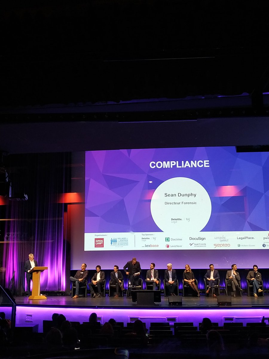 #VillageLegalTech : on parle de #compliance  avec Sean Dunphy de @DeloitteFrance pendant la #conferenceinaugurale cc @Villagejustice