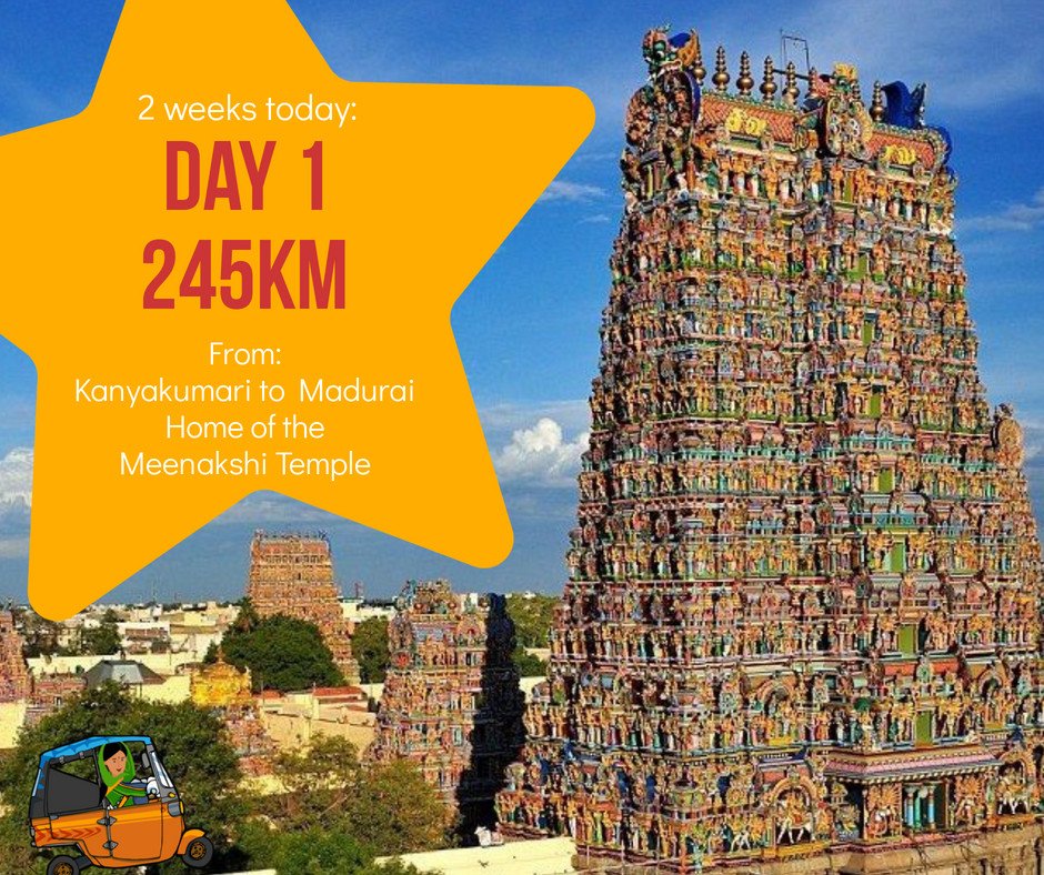Rickshawrun2023's tweet photo. 2 weeks today, 90 riders will embark on Day one of Sewa UK's Rickshaw run to help children hear. The journey will be a staggering and difficult 245km from Kanyakumari to Madurai, home of the famous Meenakshi Temple.
#Rickshawrun2019 #sewarun #india #charity https://t.co/G8dqPjJni1