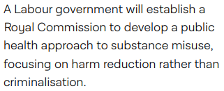 Labour is proposing a Royal Commission on approaches to drugs decriminalisation.