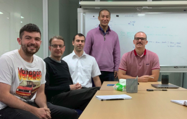 birdsproject's tweet photo. Juha Kärkkäinen (ER, @helsinkiuni), Adrián Gómez-Brandón (ESR, @UDC_gal) and Tirso V. Rodeiro (ESR, @UDC_gal), working with Dominik Köppl and Hideo Bannai, as part of their secondments at @KyushuUniv_EN https://t.co/OaB7mLz3bP